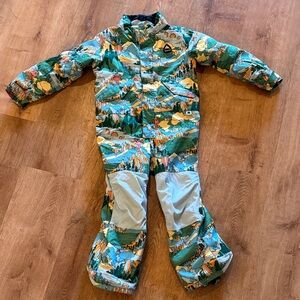 Burton Kids' Snowsuit with Green and Orange Print